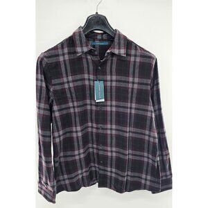 NEW!! Perry Ellis checked plaid long sleeved men's flannel button shirt size‎ XL
